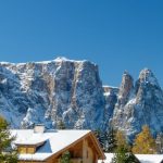 Ski Chalet - Snow Covered Mountains Behind Wooden Chalet